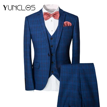 YUNCLOS Plaid Print Men's Suit Single Breasted Business Men Suits Tuxedo Wedding Suits for Men Slim Fit Suits Party Dress
YUNCLOS Plaid Print Men's Suit Single Breasted Business Men Suits Tuxedo Wedding Suits for Men Slim Fit Suits Party Dress