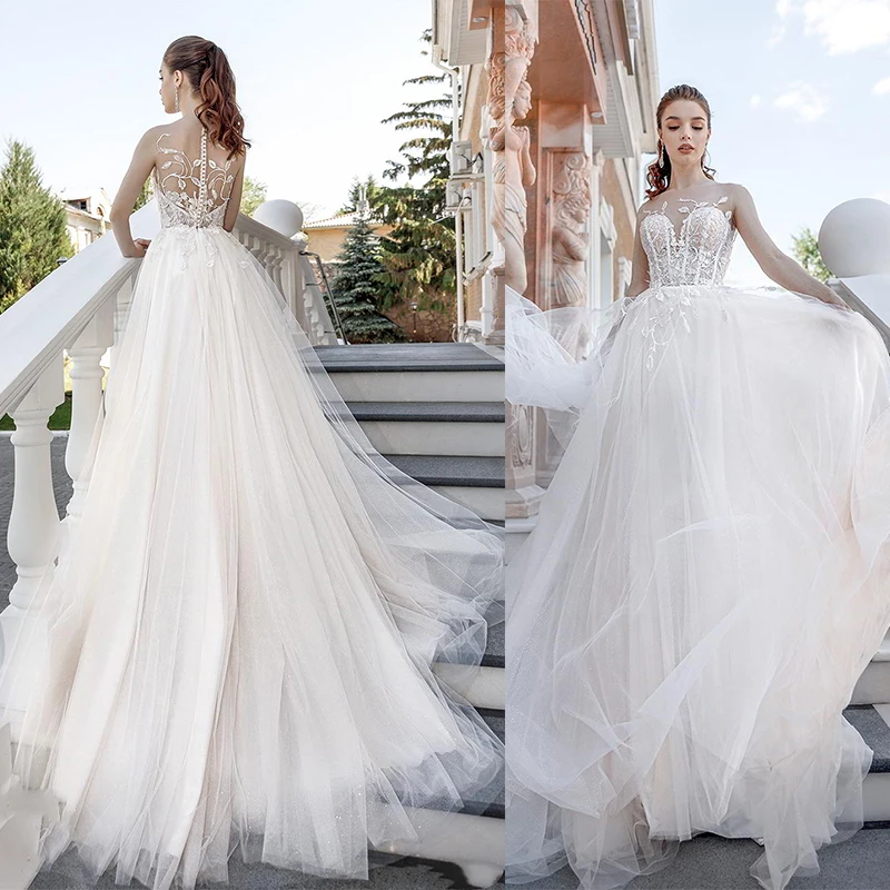 Verngo A-line Wedding Dress Appliques Lace Tull Wedding Gowns Elegant Bride Dress Robe De Mariee Vestidos De Novia 2019
Verngo A-line Wedding Dress Appliques Lace Tull Wedding Gowns Elegant Bride Dress Robe De Mariee Vestidos De Novia 2019