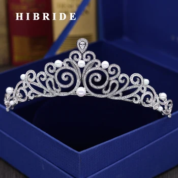 HIBRIDE High Quality AAA Cubic Zirconia Brilliant Tiaras and Crown Queen Hair Accessories For Wedding Christmas Gifts C-53
HIBRIDE High Quality AAA Cubic Zirconia Brilliant Tiaras and Crown Queen Hair Accessories For Wedding Christmas Gifts C-53