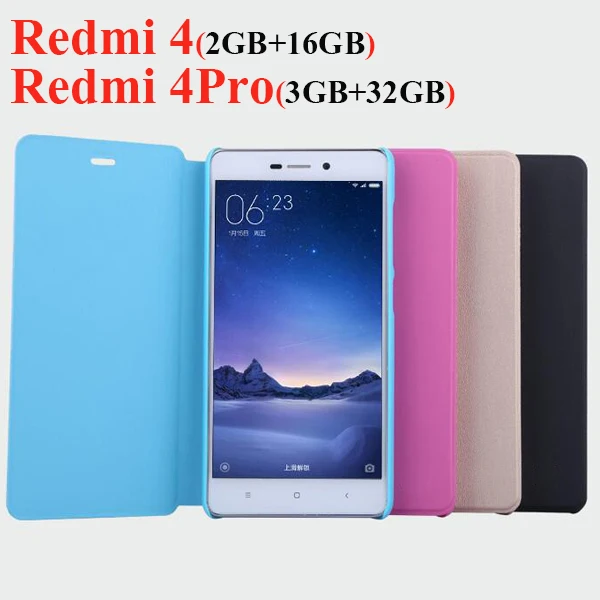 

Original M Xiaomi Redmi 4 Pro prime phone case PU leather 3GB RAM 32GB ROM Fingerprint 5.0" / 2GB RAM 16GB ROM flip cases covers