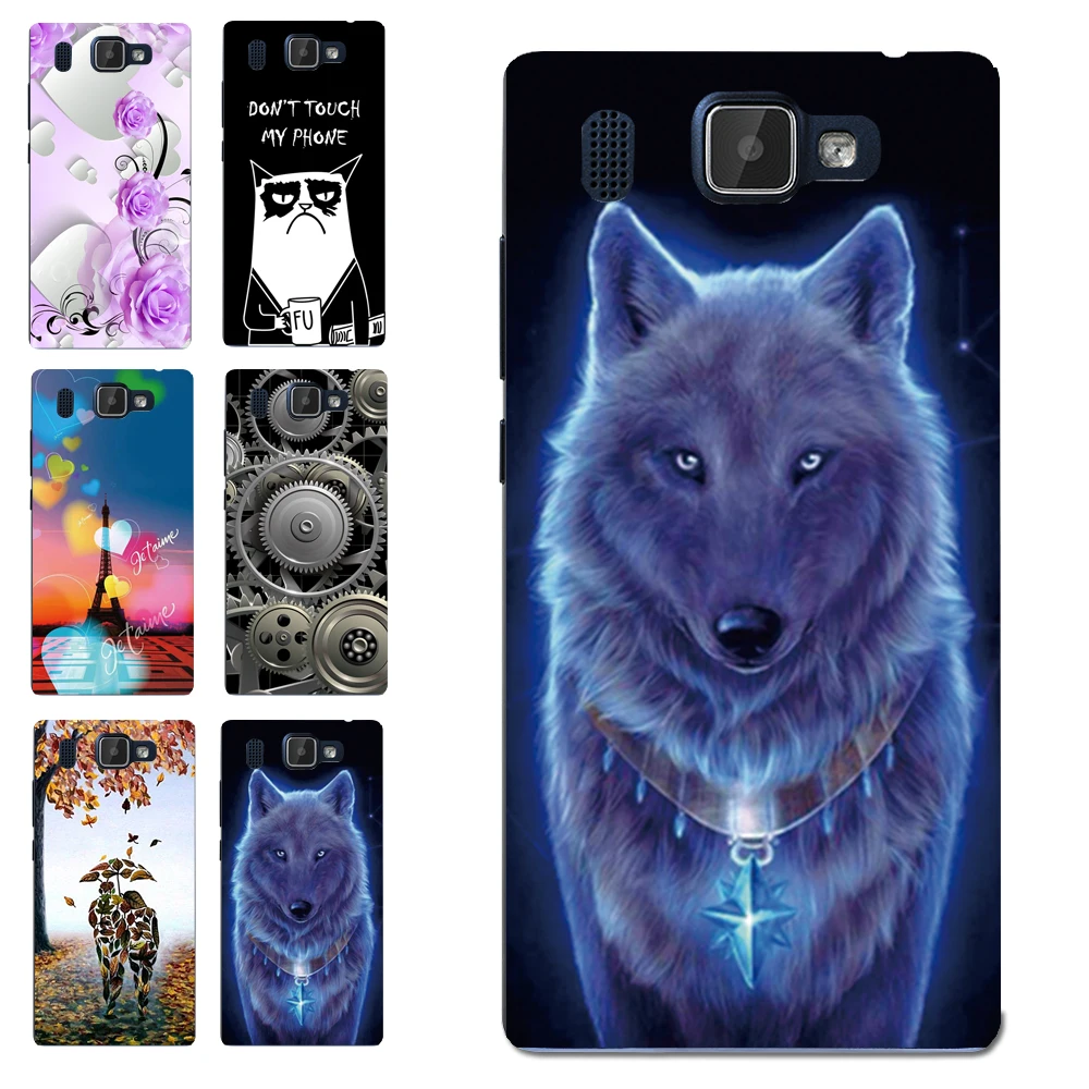 

New Shell Carton Wolf King Animal Paint Silicon Soft Case for Prestigio Grace Q5 PSP5506DUO Back Cover Housing Bag