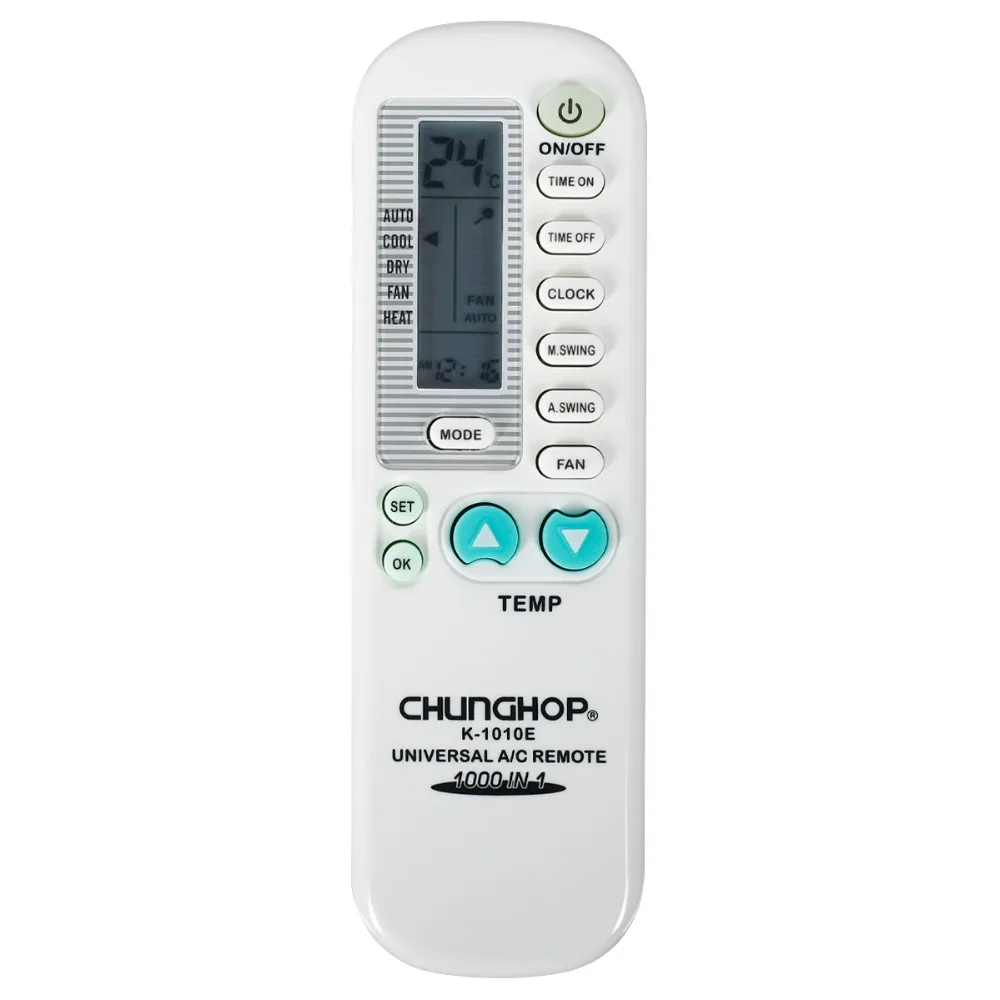 k-1010e 1000in1 Universal LCD Screen A/C controller Air Conditioner air conditioning remote control chunghop k1010e
k-1010e 1000in1 Universal LCD Screen A/C controller Air Conditioner air conditioning remote control chunghop k1010e