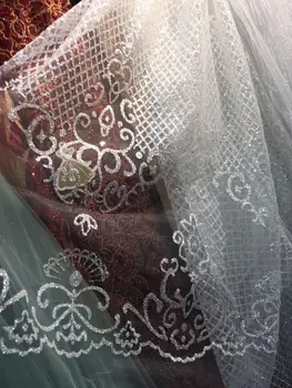 on sale african tulle lace fabric white french net lace fabric with glued glitter David-5736 for wedding dress
on sale african tulle lace fabric white french net lace fabric with glued glitter David-5736 for wedding dress