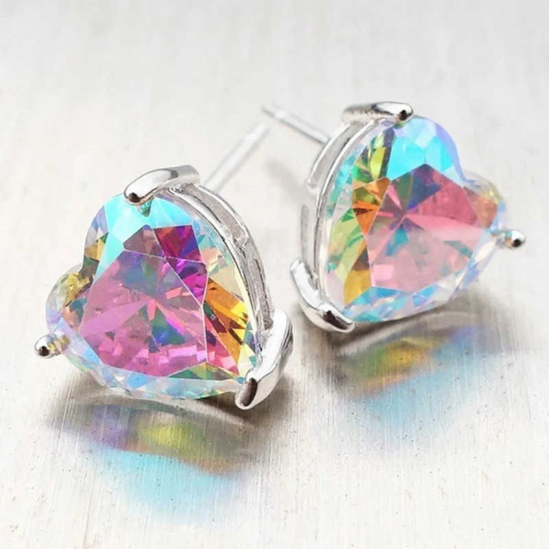 1 Pair Fashion Jewelry Multi Color Cz Crystal Zircon Love Heart Stud Earrings For Girls Free Jewelry
1 Pair Fashion Jewelry Multi Color Cz Crystal Zircon Love Heart Stud Earrings For Girls Free Jewelry