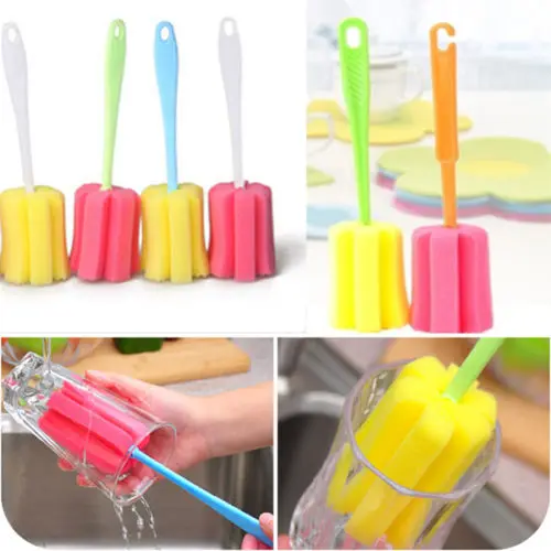 1Pc Cup Brush Kitchen Cleaning Tool Sponge Brush For Wine Bottle Coffee Tea Glass Cup Mug