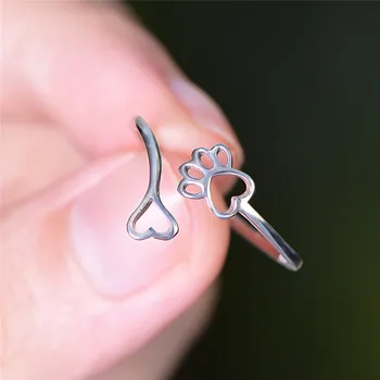 Cute Female Dog Cat Paw Claw Ring 100% Real 925 Sterling Silver Animal Ring Boho Promise Engagement Rings For Women
Cute Female Dog Cat Paw Claw Ring 100% Real 925 Sterling Silver Animal Ring Boho Promise Engagement Rings For Women