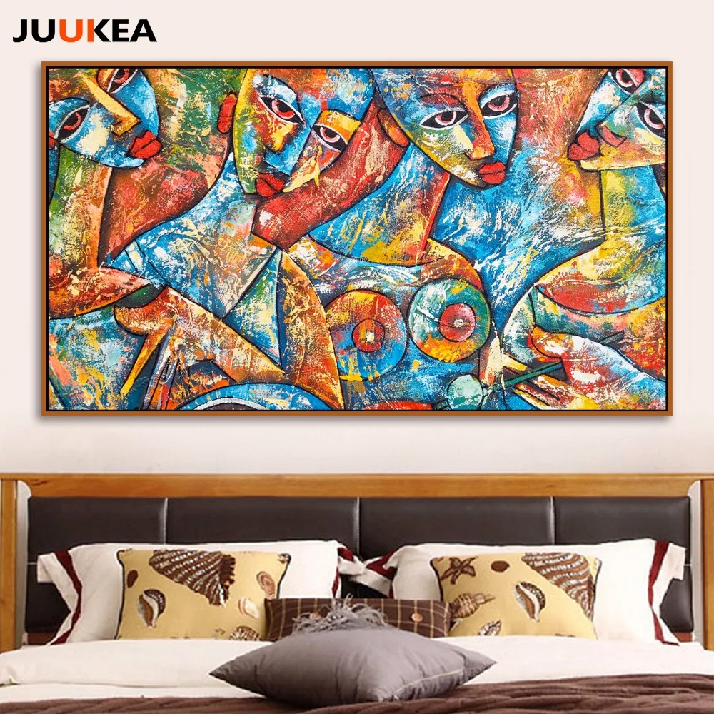 Oil Paintings Canvas Abstract Ethnic Women Smile Canvas Print Poster, Home Decor Painting Wall Pictures For Sitting Room Cuadros
Oil Paintings Canvas Abstract Ethnic Women Smile Canvas Print Poster, Home Decor Painting Wall Pictures For Sitting Room Cuadros