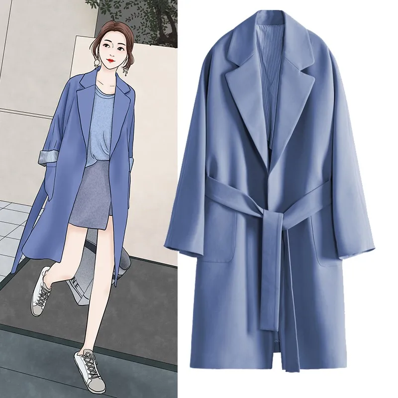 New Women Long Sleeve Turn-Down Collar Outwear Jacket Wool Blend Coat Casual spring Elegant Overcoat Loose Plus Size
New Women Long Sleeve Turn-Down Collar Outwear Jacket Wool Blend Coat Casual spring Elegant Overcoat Loose Plus Size