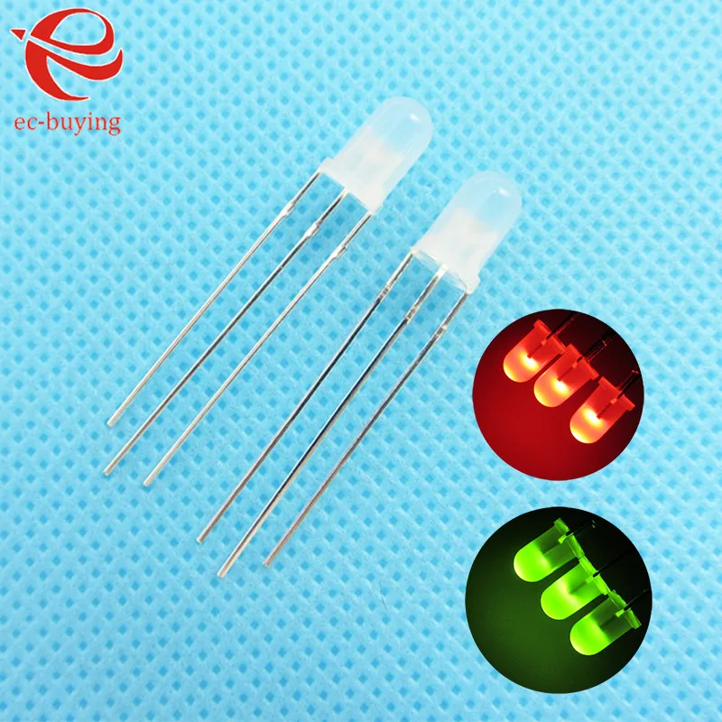 3mm LED Bi-Color Diffused Red Green Common Anode Round Light Emitting Diode Dual Foggy Two Plug-in Practice DIY Kit 20pcs /lot
3mm LED Bi-Color Diffused Red Green Common Anode Round Light Emitting Diode Dual Foggy Two Plug-in Practice DIY Kit 20pcs /lot