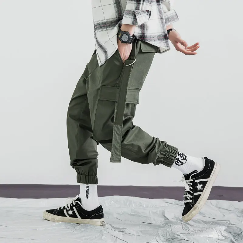 Ankle-length Streetwear Jogger Pants Men Pockets Ribbons Hip Hop Male Harem Pants Cotton Casual Mens Cargo Pants
Ankle-length Streetwear Jogger Pants Men Pockets Ribbons Hip Hop Male Harem Pants Cotton Casual Mens Cargo Pants