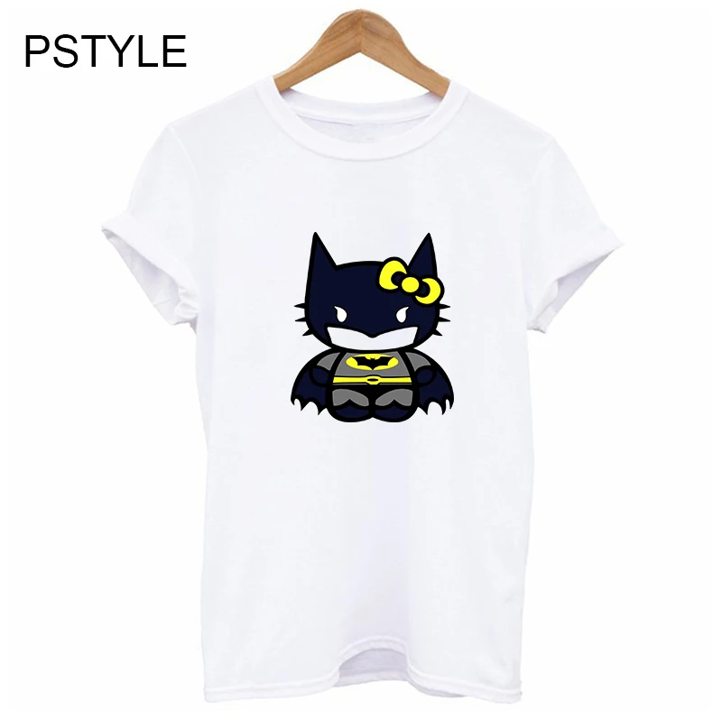 Women's T-shirts 2019 Cartoon Batcat Design Funny T Shirts Summer Harajuku Kawaii Printed Tee Streetwear for Girls White Tops
Women's T-shirts 2019 Cartoon Batcat Design Funny T Shirts Summer Harajuku Kawaii Printed Tee Streetwear for Girls White Tops