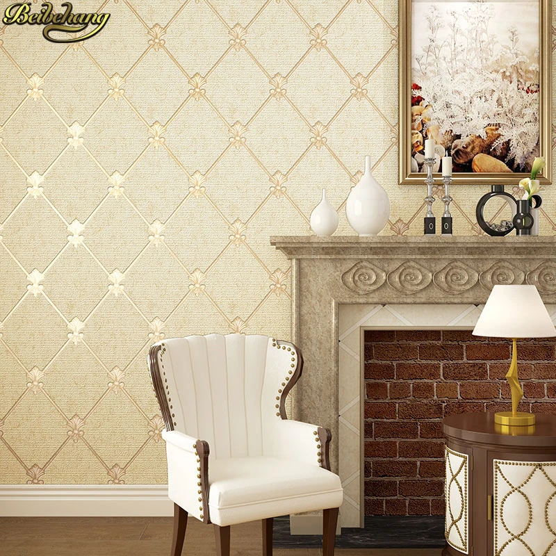 beibehang Jane European shaped lattice papel de parede 3D wallpaper roll for wall living room network paper ROLL home decor |