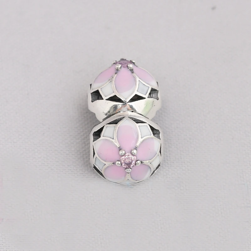 925 Sterling Silver Bead Charm Enamel Magnolia Bloom Fixed Clip Lock Stopper Beads Fit Pandora Bracelet Diy Jewelry
925 Sterling Silver Bead Charm Enamel Magnolia Bloom Fixed Clip Lock Stopper Beads Fit Pandora Bracelet Diy Jewelry