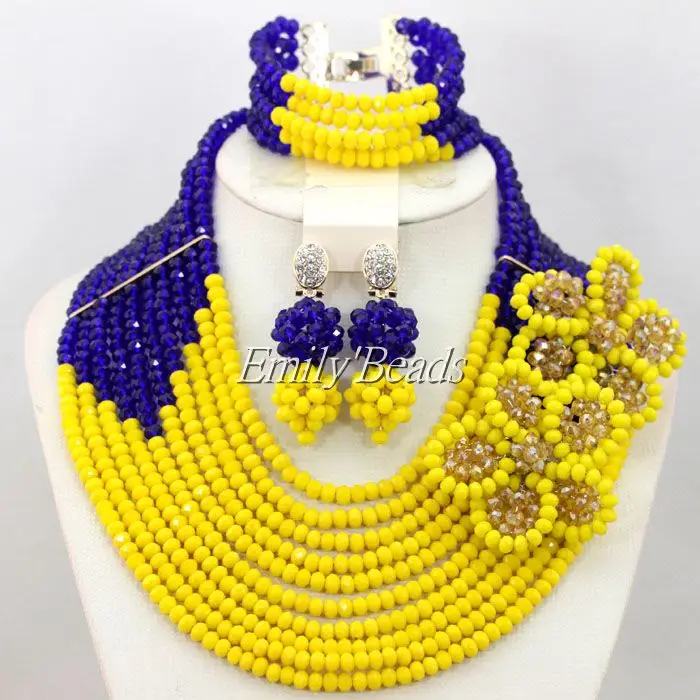 10 Layers African Costume Jewelry Set Yellow Nigerian Wedding Crystal Beads Jewelry Set Royal Blue Necklace Free Shipping AIJ976
10 Layers African Costume Jewelry Set Yellow Nigerian Wedding Crystal Beads Jewelry Set Royal Blue Necklace Free Shipping AIJ976