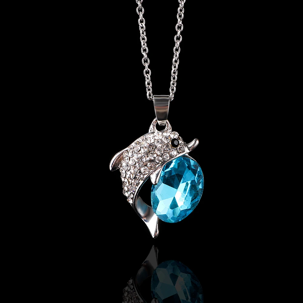 Women New Silver Color Big Crystal Dolphin Pendants Necklace Full Of Rhinestone Animal Necklace Beautiful Jewelry For Women Gift
Women New Silver Color Big Crystal Dolphin Pendants Necklace Full Of Rhinestone Animal Necklace Beautiful Jewelry For Women Gift