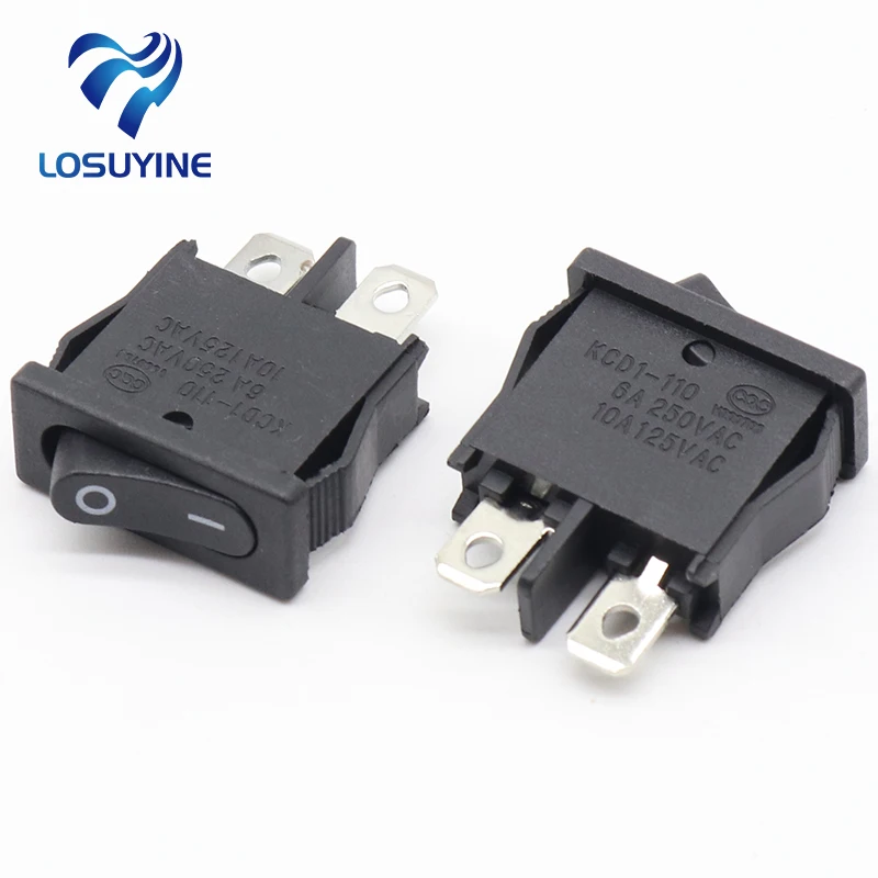 10 pcs 10*21MM Rocker Switch Black KCD1-110 2Pin 2File Seesaw switch 6A250V Power switch
10 pcs 10*21MM Rocker Switch Black KCD1-110 2Pin 2File Seesaw switch 6A250V Power switch
