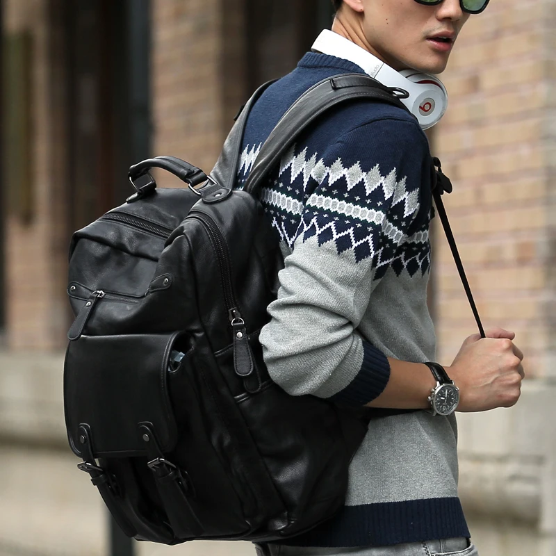 Burminsa Big Black Men Travel Backpack 15.4inch Laptop Bagpack Large Capacity High Quality PU Leather School Bags For Teenagers
Burminsa Big Black Men Travel Backpack 15.4inch Laptop Bagpack Large Capacity High Quality PU Leather School Bags For Teenagers