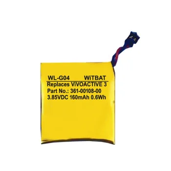 Battery for Garmin ViVOACTIVE 3 Music Watch Li-po Rechargeable Accumulator Replacement 361-00108-00 NL28LL31B03OC 3.85V 160mAh
Battery for Garmin ViVOACTIVE 3 Music Watch Li-po Rechargeable Accumulator Replacement 361-00108-00 NL28LL31B03OC 3.85V 160mAh