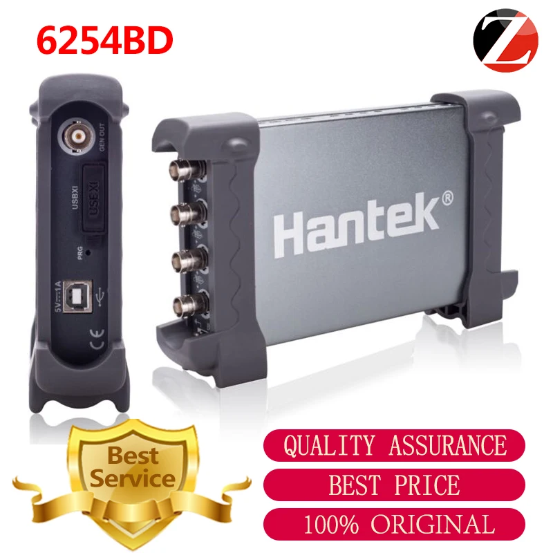 Hantek 6254BD Oscilloscope & Function/Arb. Waveform Generator 6254BD Osciloscopio 4 Channels 250MHz USB PC Based Handheld
Hantek 6254BD Oscilloscope & Function/Arb. Waveform Generator 6254BD Osciloscopio 4 Channels 250MHz USB PC Based Handheld