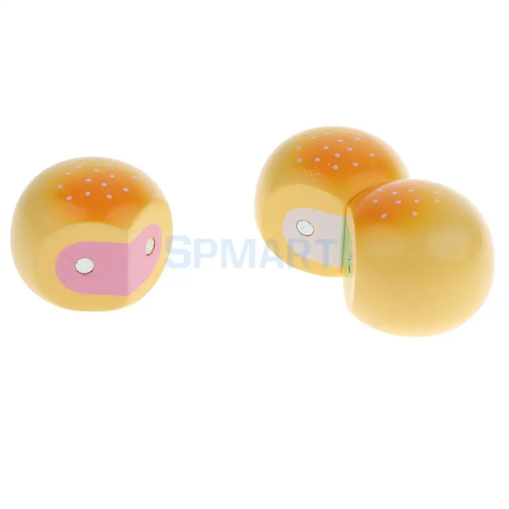 Wooden Magnet Connected Fruits Kitchen Food Bread Cutting Kids Children Toddlers Pretend Play Toy Gift Party Decoration