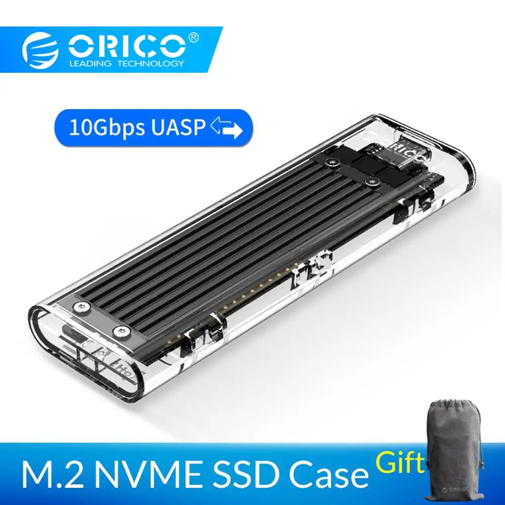 ORICO M.2 SSD Case 10Gbps Support UASP Protocol USB3.1 Gen2 Type-C Mini Transparent SSD Enclosure With C to C and C to A Cable
ORICO M.2 SSD Case 10Gbps Support UASP Protocol USB3.1 Gen2 Type-C Mini Transparent SSD Enclosure With C to C and C to A Cable