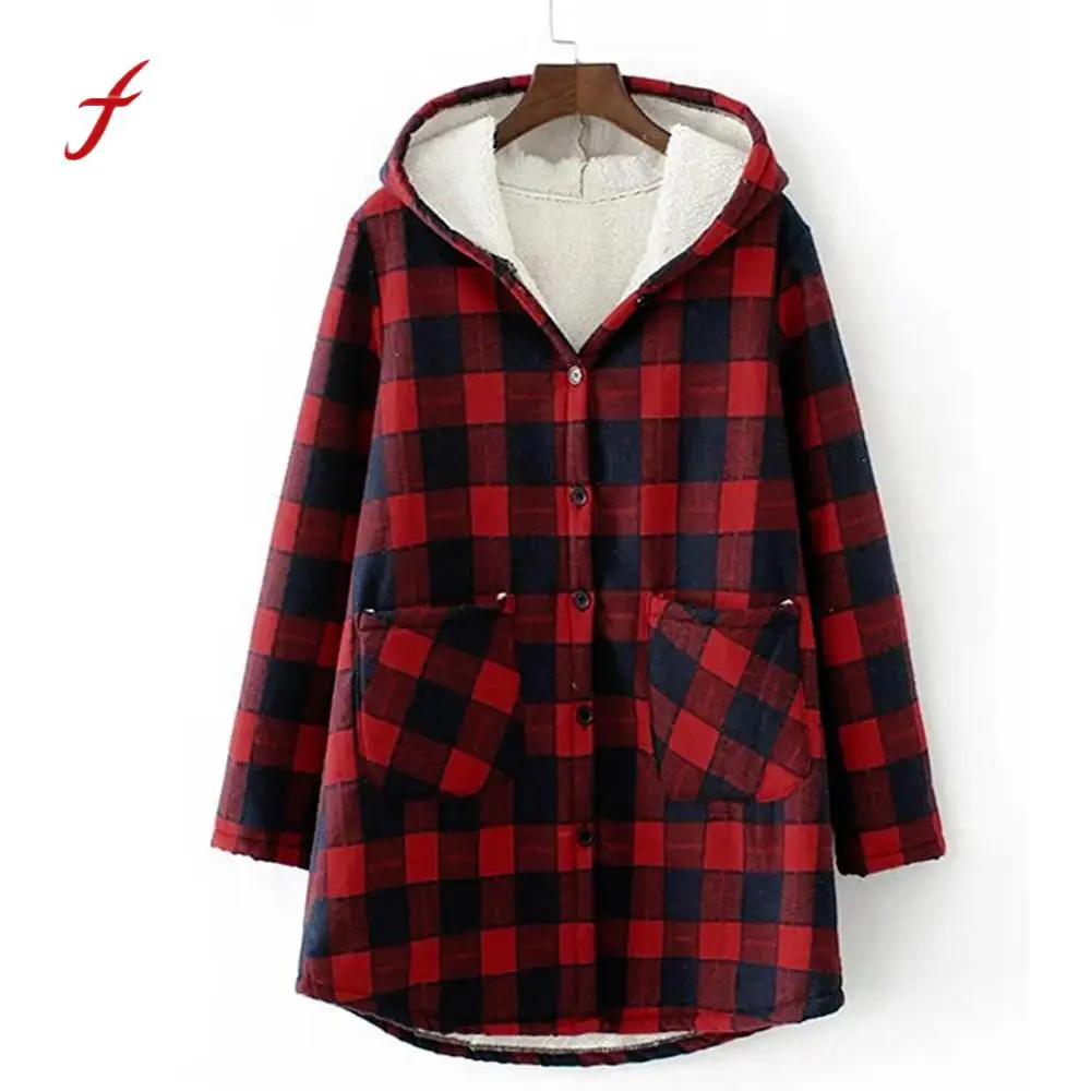 Women Fashion Plaid Plus Velvet Thicken hooded Coats Cotton Winter Jacket Womens Outwear coat Long Sleeve Jacket Button Coat
Women Fashion Plaid Plus Velvet Thicken hooded Coats Cotton Winter Jacket Womens Outwear coat Long Sleeve Jacket Button Coat