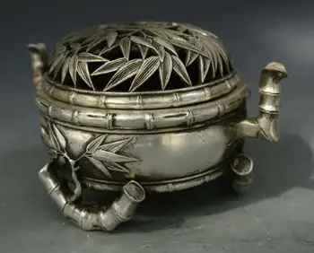 Antique QingDynasty Handmade silver Bamboo incense burner,Hand-carved crafts,best collection& adornment
Antique QingDynasty Handmade silver Bamboo incense burner,Hand-carved crafts,best collection& adornment