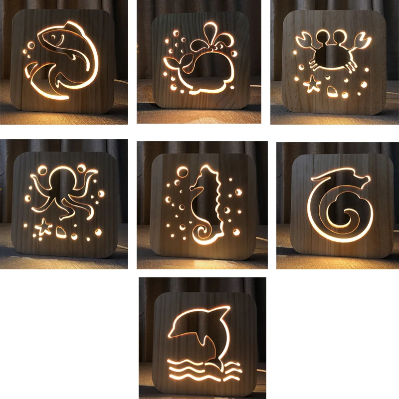 Home Decoration Led Table Lamp Fish Seahorse Whale Wooden Switch Usb Night Light Kids Bedroom led night light for children
Home Decoration Led Table Lamp Fish Seahorse Whale Wooden Switch Usb Night Light Kids Bedroom led night light for children