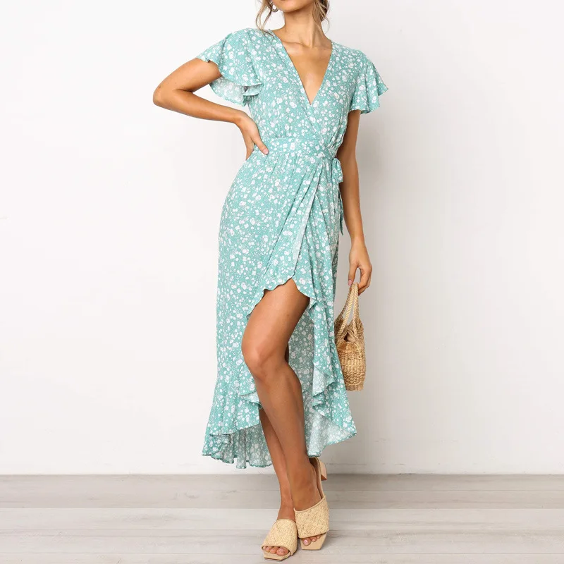 Women Summer Maxi Dress 2020 Boho Style Floral Print Beach Long Dress Short Sleeve Split Sexy Chiffon Dresses Leopard Female
Women Summer Maxi Dress 2020 Boho Style Floral Print Beach Long Dress Short Sleeve Split Sexy Chiffon Dresses Leopard Female