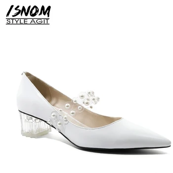 ISNOM Transparent Pvc Stud Pumps Women Pointed Toe Footwear Cow Leather Shoes Female Med Heels Mary Jane Shoes Woman Spring 2019
ISNOM Transparent Pvc Stud Pumps Women Pointed Toe Footwear Cow Leather Shoes Female Med Heels Mary Jane Shoes Woman Spring 2019