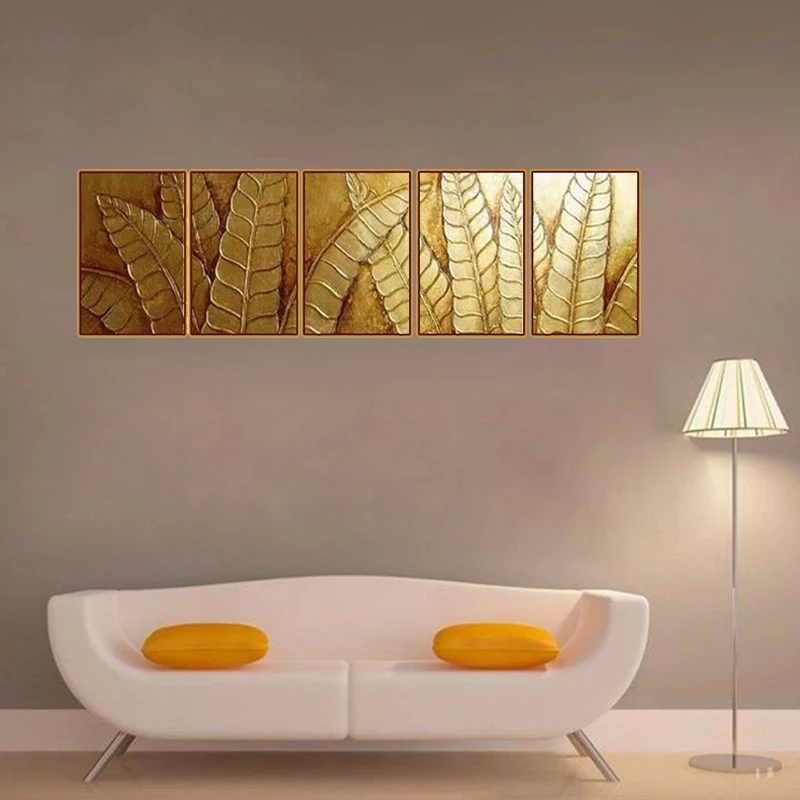 100% Hand Painted high quality wall decoration Oil Painting huge leaf golden large Wall Art Home Decor 5pcs Set Free Shipping
100% Hand Painted high quality wall decoration Oil Painting huge leaf golden large Wall Art Home Decor 5pcs Set Free Shipping