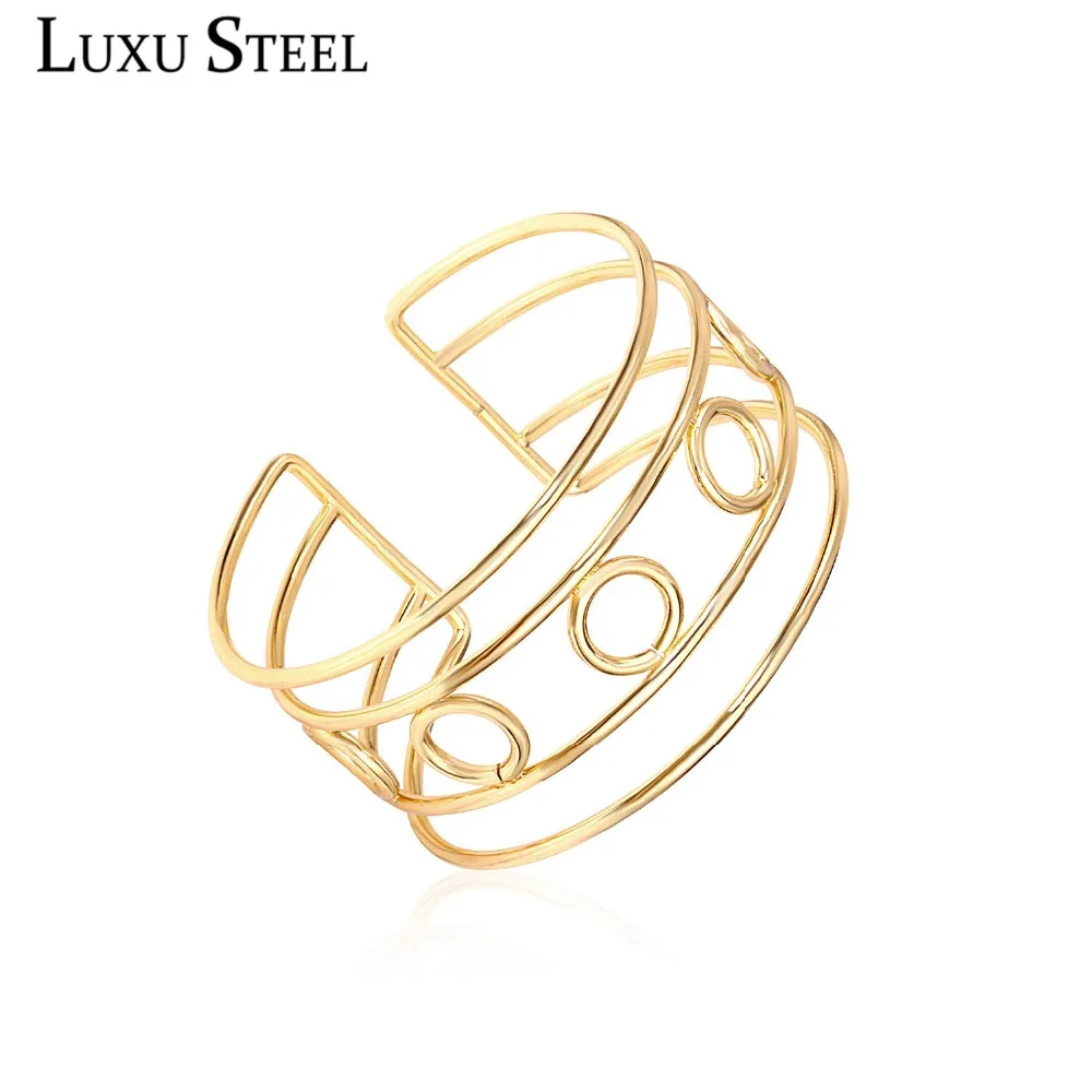LUXUSTEEL Classic Style Cuff Bangles Stainless Steel Gold Color Fashion Open Bracelet Bangle For Women/Men Jewelry Daily Wear
LUXUSTEEL Classic Style Cuff Bangles Stainless Steel Gold Color Fashion Open Bracelet Bangle For Women/Men Jewelry Daily Wear