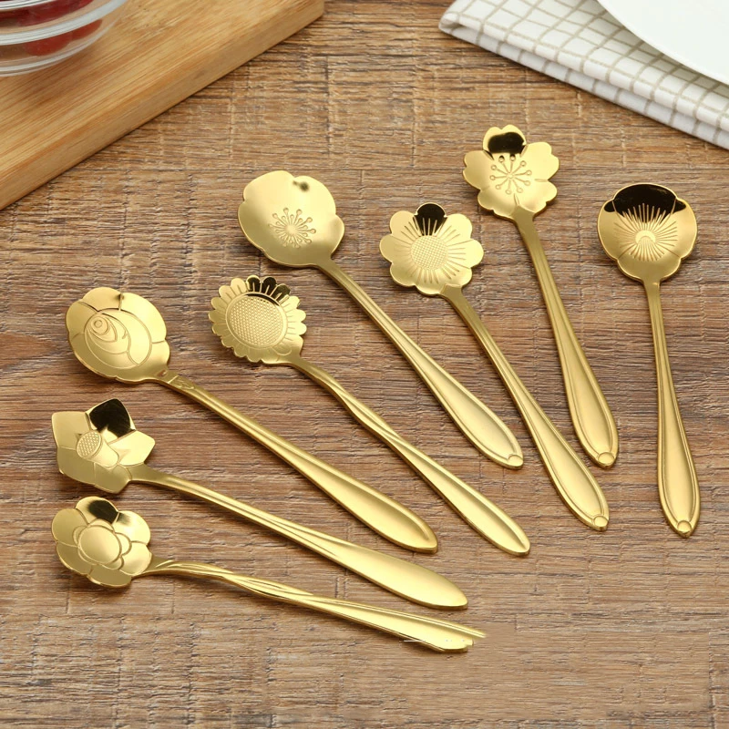 Stainless Steel Coffee Spoon Gold Plated Flower Spoon Creative Coffee Stirring Dessert Sakura Rose Spoon
Stainless Steel Coffee Spoon Gold Plated Flower Spoon Creative Coffee Stirring Dessert Sakura Rose Spoon