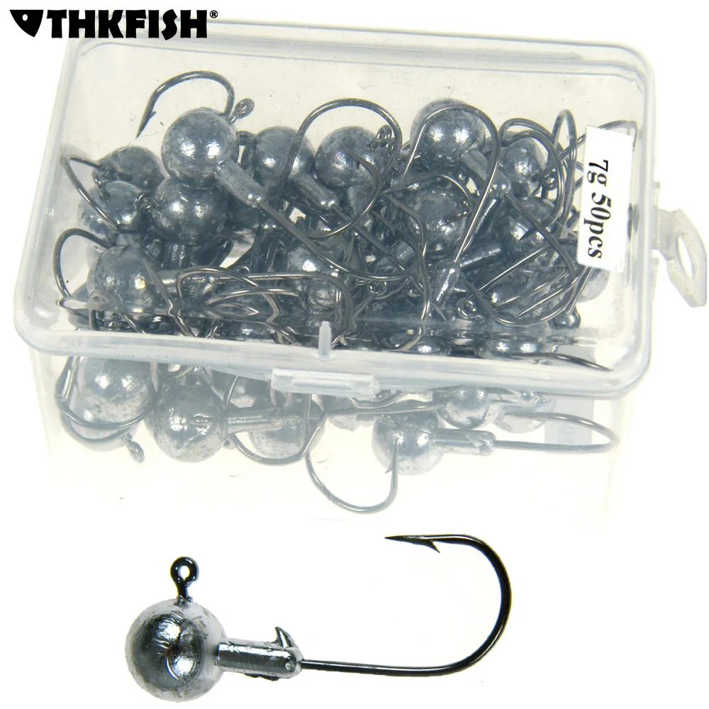 50Pcs 7g/0.25oz Lead Jig Heads Fishing Hooks Sharp Barbed Carp Fishing Jigs Hook Freshwater Sea Bass Fishing Tackle Worms Hook
50Pcs 7g/0.25oz Lead Jig Heads Fishing Hooks Sharp Barbed Carp Fishing Jigs Hook Freshwater Sea Bass Fishing Tackle Worms Hook