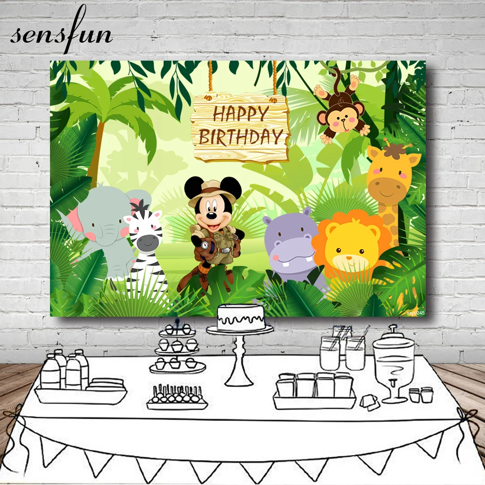 Sensfun Safari Jungle Party Photography Backdrop Mickey Cartoon Animals Tropical Backgrounds Photo Studio 7x5FT Vinyl Polyester
Sensfun Safari Jungle Party Photography Backdrop Mickey Cartoon Animals Tropical Backgrounds Photo Studio 7x5FT Vinyl Polyester