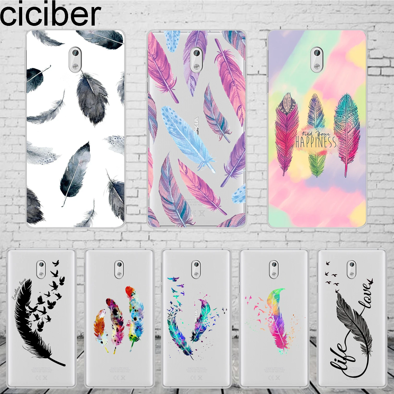 ciciber Colorful Feather Coque For Nokia 8 7 7.1 6 6.1 5 5.1 3 3.1 2.1 1 Plus Phone cases For Nokia X7 X6 X5 X3 Cover Soft TPU
ciciber Colorful Feather Coque For Nokia 8 7 7.1 6 6.1 5 5.1 3 3.1 2.1 1 Plus Phone cases For Nokia X7 X6 X5 X3 Cover Soft TPU