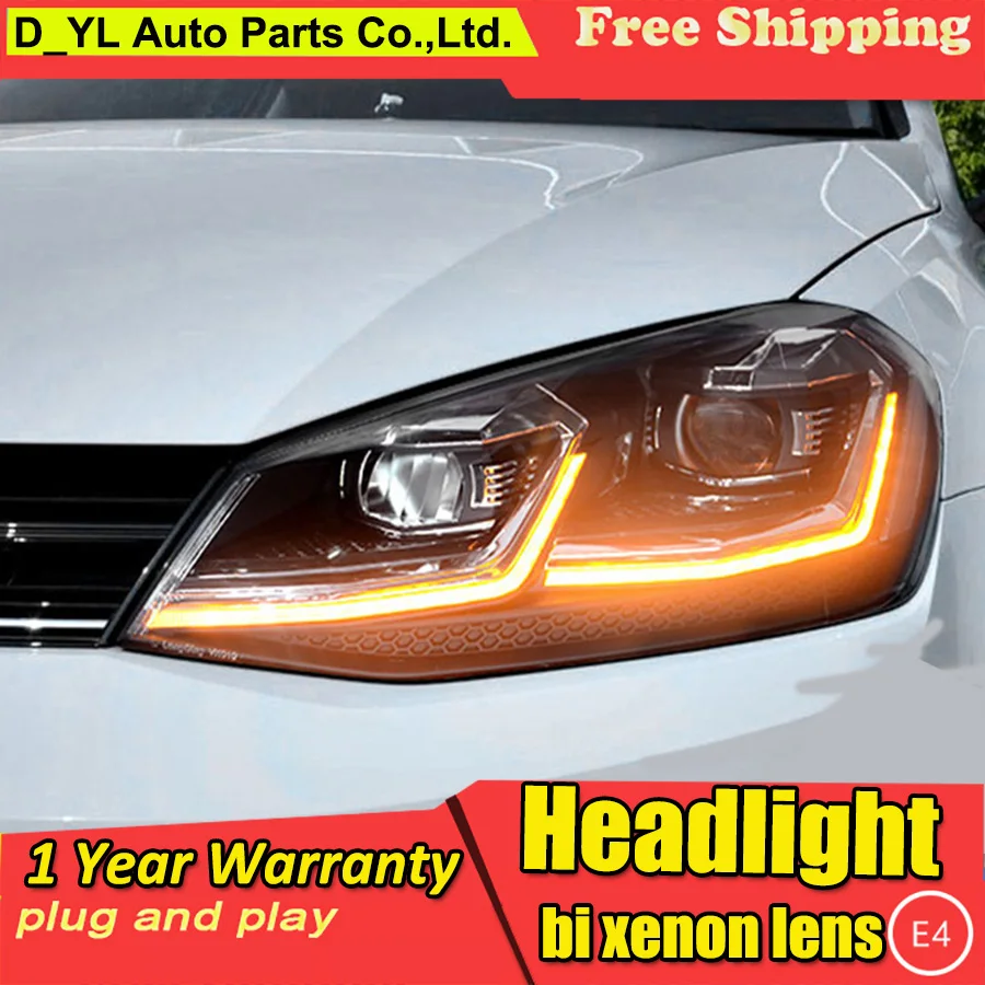 

Car Styling Head Lamp for VW Golf7 Headlights Golf 7 MK7 MK7.5 2013-2017 LED Headlight H7 D2H Hid Angel Eye Bi Xenon Beam