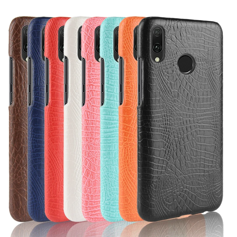 Чехол для Huawei Y9 2019 чехлы телефонов Роскошные крокодиловая искусственная кожа +
