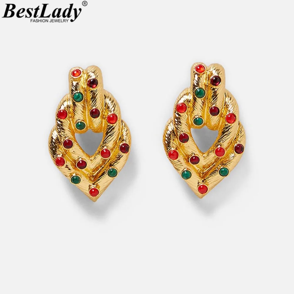 Best lady ZA Fashion Stud Earrings For Women Boho Multicolored Geometric Earrings Jewelry Wedding Party Girl Gifts Gold Color
Best lady ZA Fashion Stud Earrings For Women Boho Multicolored Geometric Earrings Jewelry Wedding Party Girl Gifts Gold Color