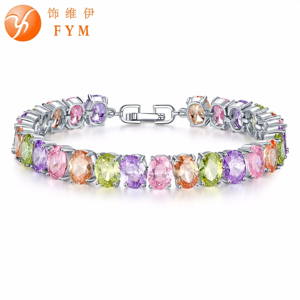 FYM 6 Colors Link & Chain Bracelets & Bangles Luxury Round AAA Cubic Zircon Silver color Bracelet For Women Crystal Jewelry
FYM 6 Colors Link & Chain Bracelets & Bangles Luxury Round AAA Cubic Zircon Silver color Bracelet For Women Crystal Jewelry