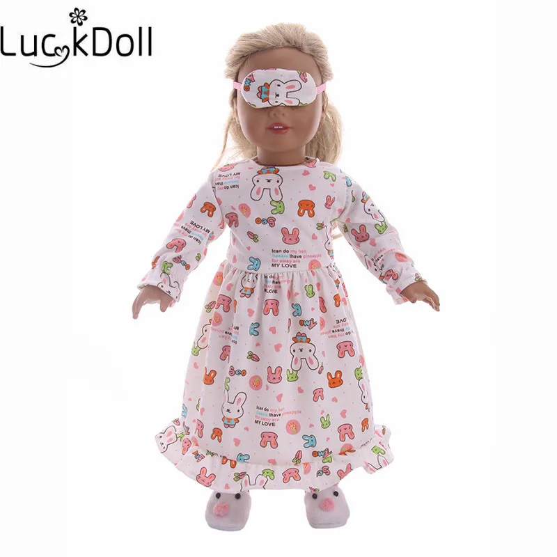 LuckDoll Christmas Doll Jumpsuit Nightdress + Eye Mask fit 18-inch American Doll and 43cm Baby Birth Doll Accessories,
LuckDoll Christmas Doll Jumpsuit Nightdress + Eye Mask fit 18-inch American Doll and 43cm Baby Birth Doll Accessories,