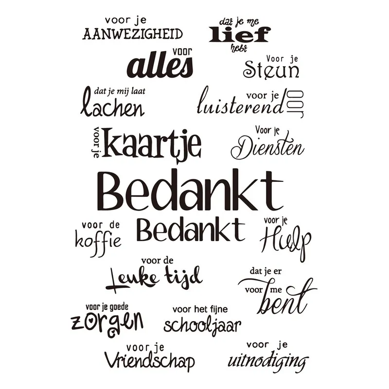 Dutch word Transparent Silicone Stamps Seal for DIY scrapbooking photo album Decorative clear stamp
Dutch word Transparent Silicone Stamps Seal for DIY scrapbooking photo album Decorative clear stamp