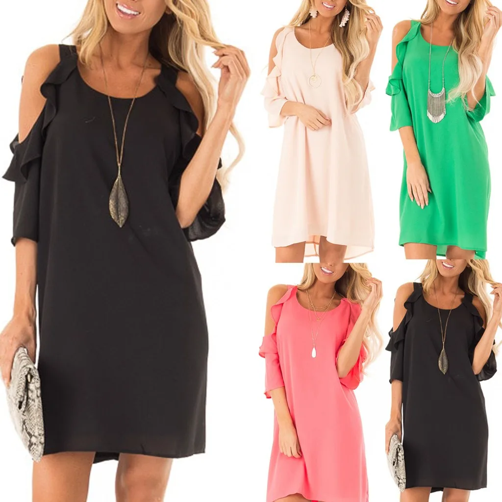 Fashion Womens Dresses Ladies Strapless Shoulder Ruffle Sleeve Pure Color Summer Women Dress #30
Fashion Womens Dresses Ladies Strapless Shoulder Ruffle Sleeve Pure Color Summer Women Dress #30
