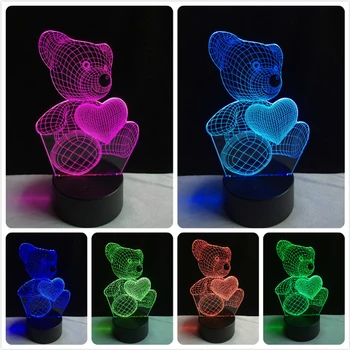 Hot Sale Little Lovely Teddy Heart Bear 3D LED USB Lamp Colorful Touch Atmosphere Night Light Children Lover Kid Christmas Gifts
Hot Sale Little Lovely Teddy Heart Bear 3D LED USB Lamp Colorful Touch Atmosphere Night Light Children Lover Kid Christmas Gifts