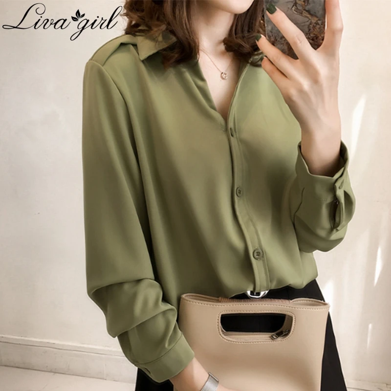 Korea 2019 New Women's Clothing Spring Long-sleeved Chiffon Women Blouse Shirt Solid Formal Women Tops blusas V8
Korea 2019 New Women's Clothing Spring Long-sleeved Chiffon Women Blouse Shirt Solid Formal Women Tops blusas V8