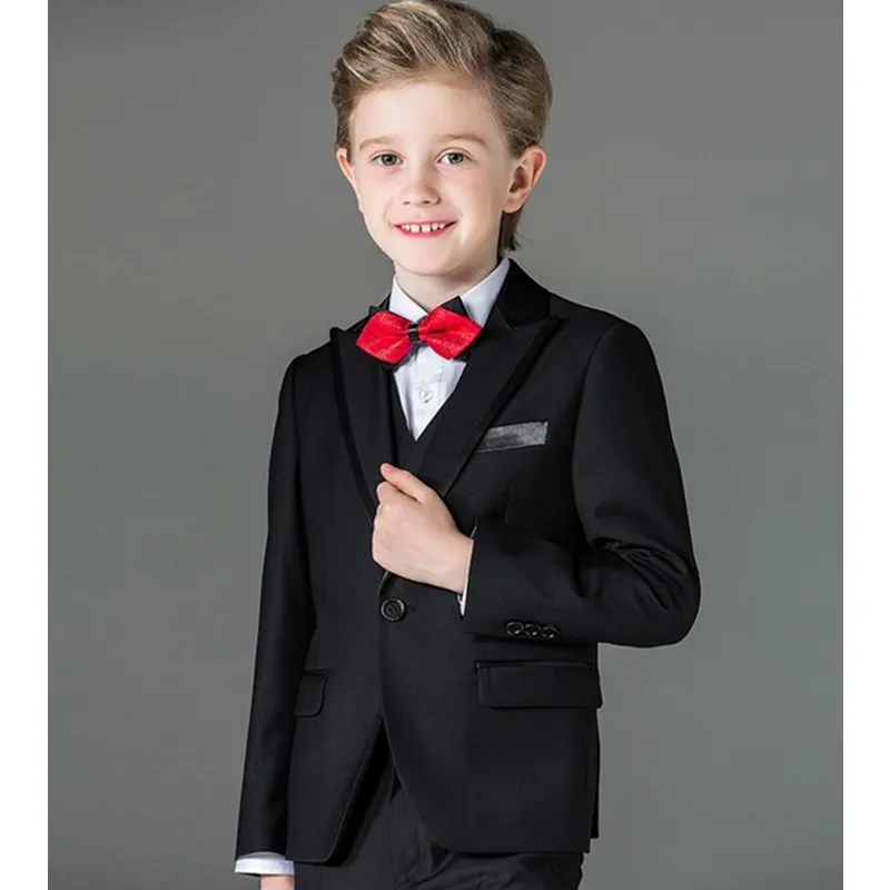 Костюмы KUSON для мальчиков, черные для свадьбы, детское официальное вечернее платье, смокинг, индивидуальный костюм для мужчин, 3 предмета, куртка + брюки + жилет 
Костюмы KUSON для мальчиков, черные для свадьбы, детское официальное вечернее платье, смокинг, индивидуальный костюм для мужчин, 3 предмета, куртка + брюки + жилет