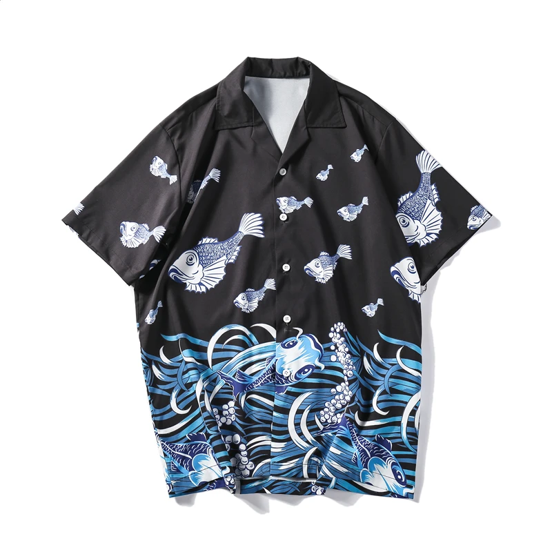 Wave Printing Turn-down Collar Shirts Men 2019 Japanese Streetwear Summer Short Sleeve Shirts Men Hawaii Beach Casual Shirts
Wave Printing Turn-down Collar Shirts Men 2019 Japanese Streetwear Summer Short Sleeve Shirts Men Hawaii Beach Casual Shirts