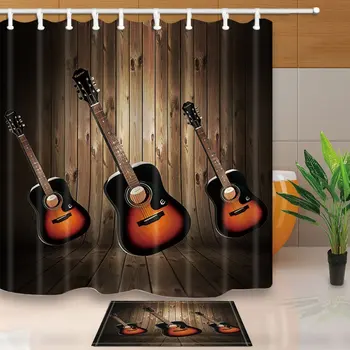 Western Decor,Three Guitar Musical Instruments Against Retro Wooden Board,69X70in Mildew Resistant Fabric Shower Curtain Suit
Western Decor,Three Guitar Musical Instruments Against Retro Wooden Board,69X70in Mildew Resistant Fabric Shower Curtain Suit