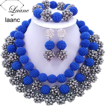 Laanc Fashion Royal Blue and Silver African Beads Jewellery Sets 2017 Nigerian Wedding Necklace and Earrings for Women J3PC036
Laanc Fashion Royal Blue and Silver African Beads Jewellery Sets 2017 Nigerian Wedding Necklace and Earrings for Women J3PC036