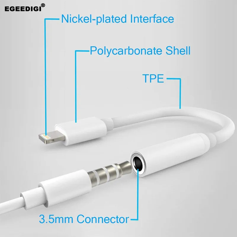 Egeedigi For Apple iPhone Adapter for iPhone 7 8 Plus Music Play for Lighting Adapter to 3.5mm Jack for iPhone X 8pin Adapter
Egeedigi For Apple iPhone Adapter for iPhone 7 8 Plus Music Play for Lighting Adapter to 3.5mm Jack for iPhone X 8pin Adapter
